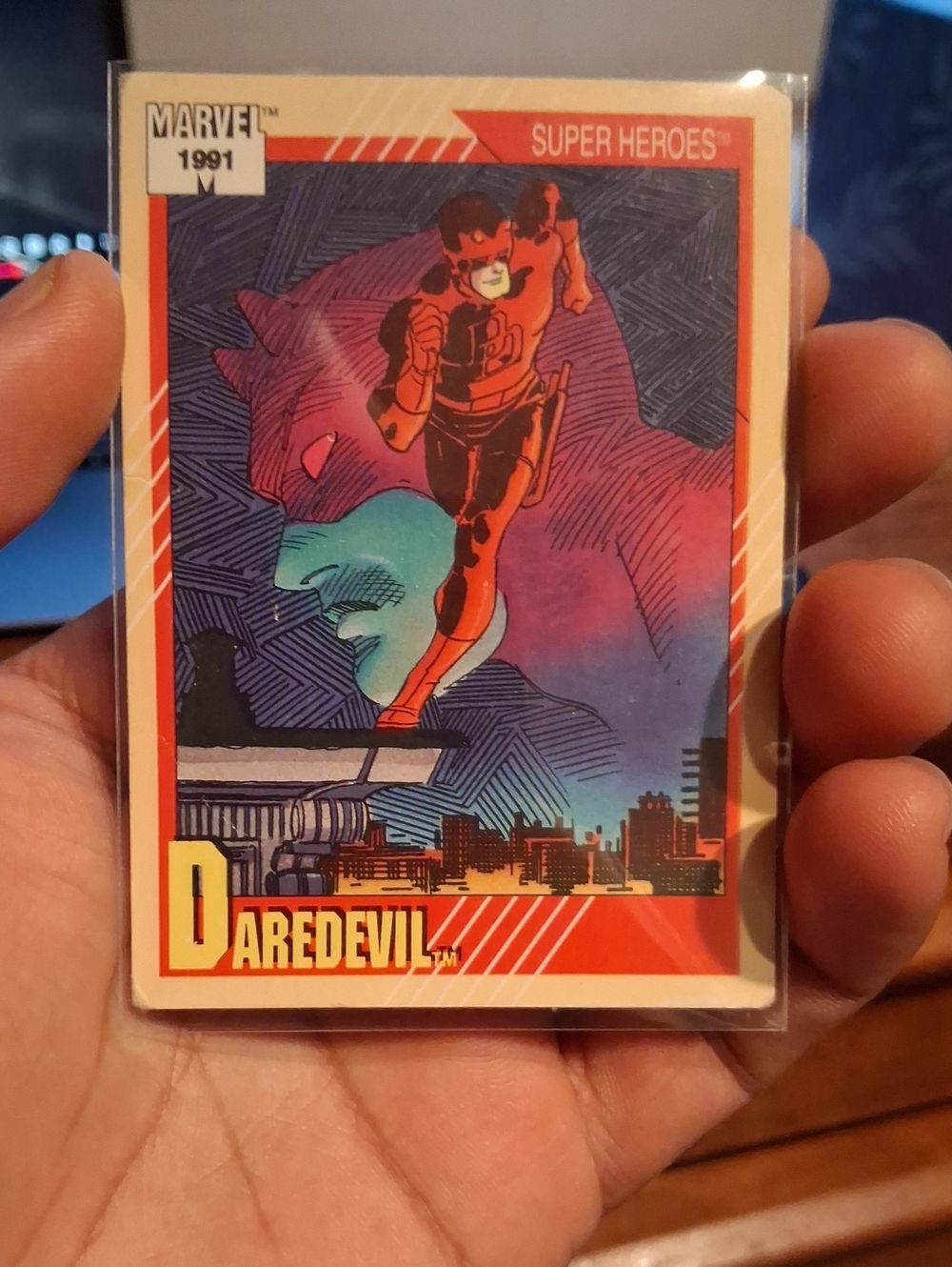 Marvel Daredevil Card with Red, Black & Purple Artwork